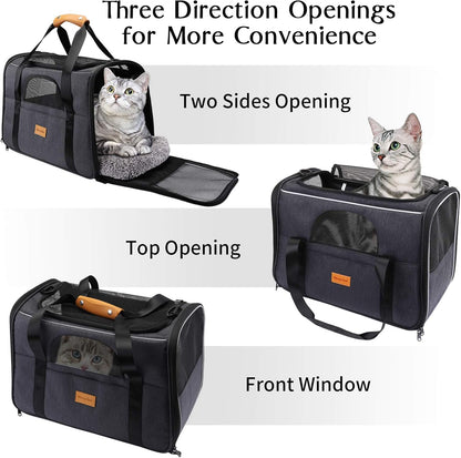  Foldable Airline-Approved Pet Carrier with Travel Set