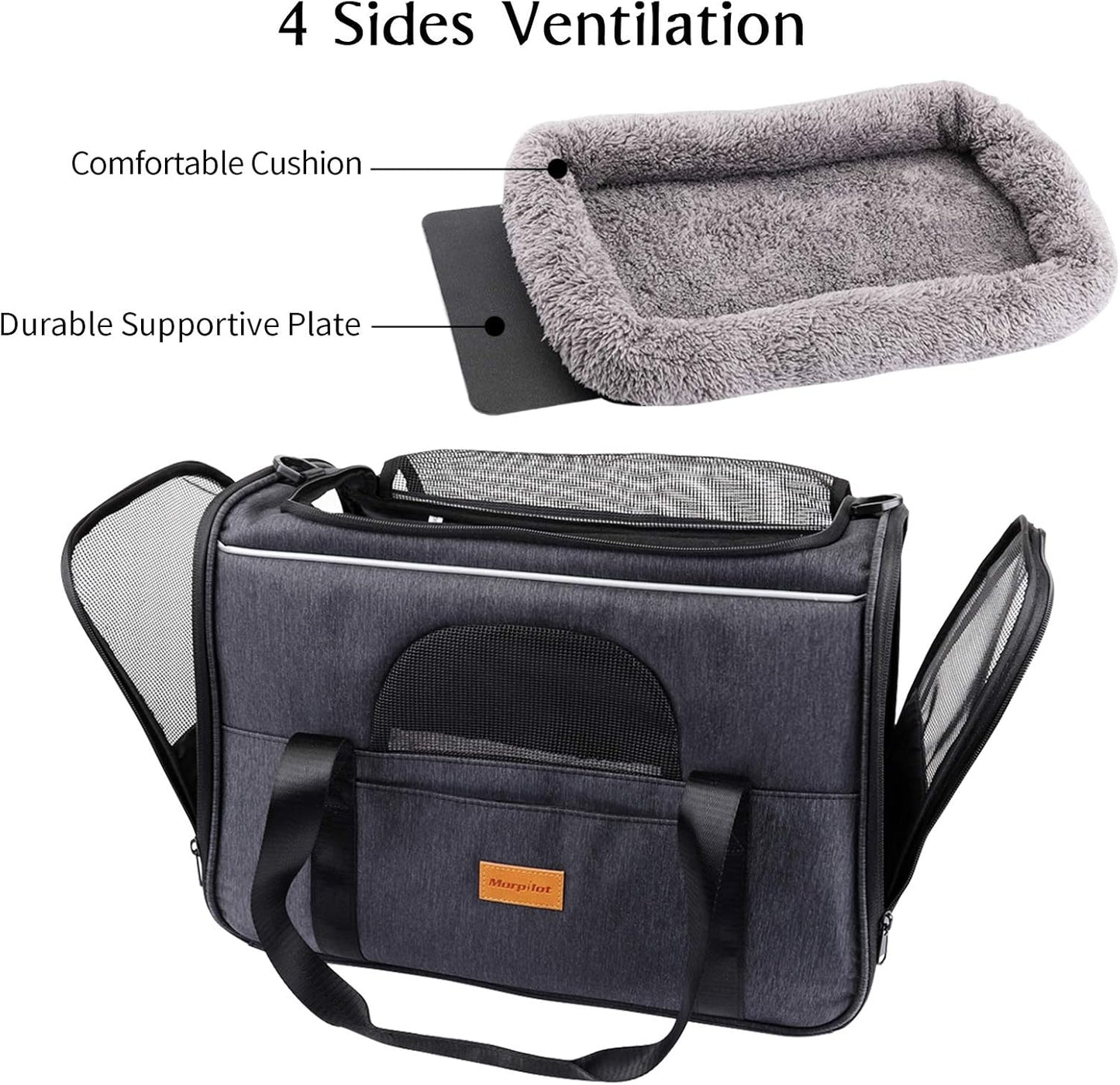 Foldable Airline-Approved Pet Carrier with Travel Set
