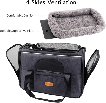  Foldable Airline-Approved Pet Carrier with Travel Set
