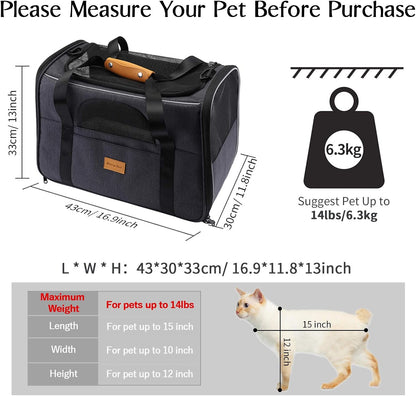  Foldable Airline-Approved Pet Carrier with Travel Set
