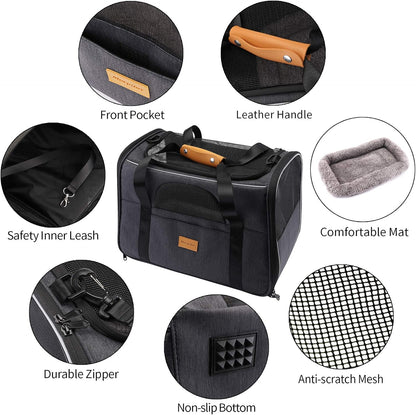  Foldable Airline-Approved Pet Carrier with Travel Set